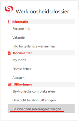 Geschiedenis uitkeringsaanvragen