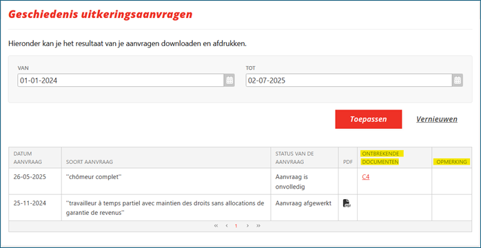 ontbrekende documenten